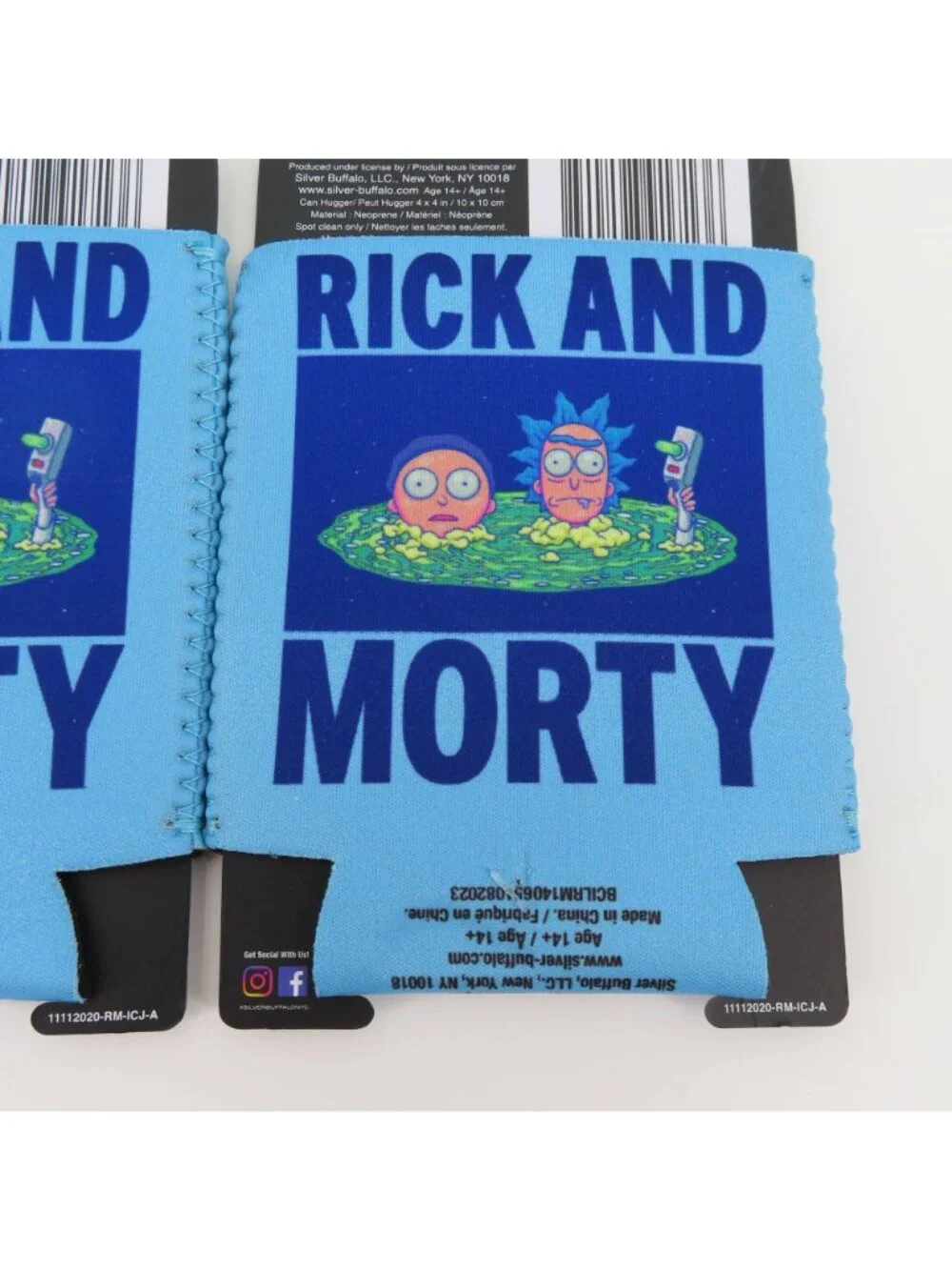 Rick and Morty Set of 2 Can Hugger Koozie Coozies Standard Size 4in x 4in NEW